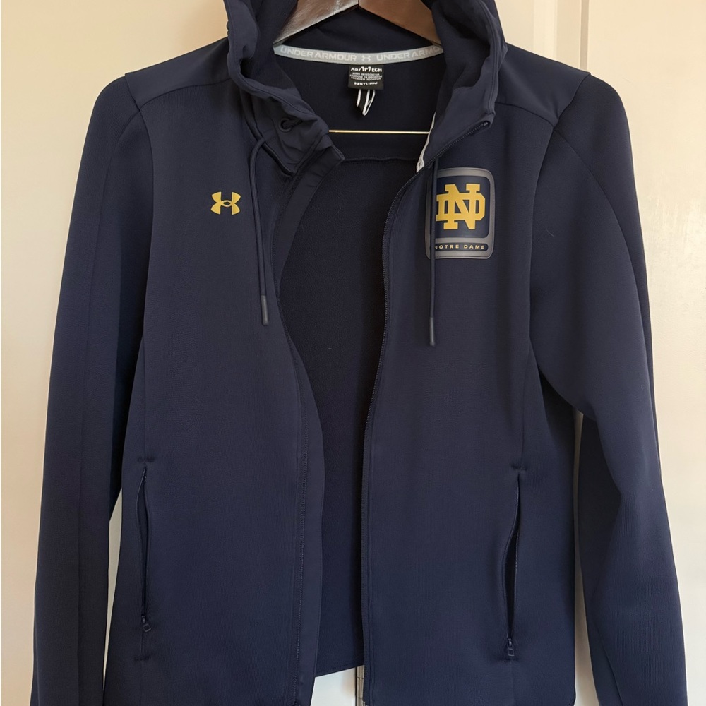 Under Armour Navy & Gold Notre Dame Full-Zip Bomber Hoodie